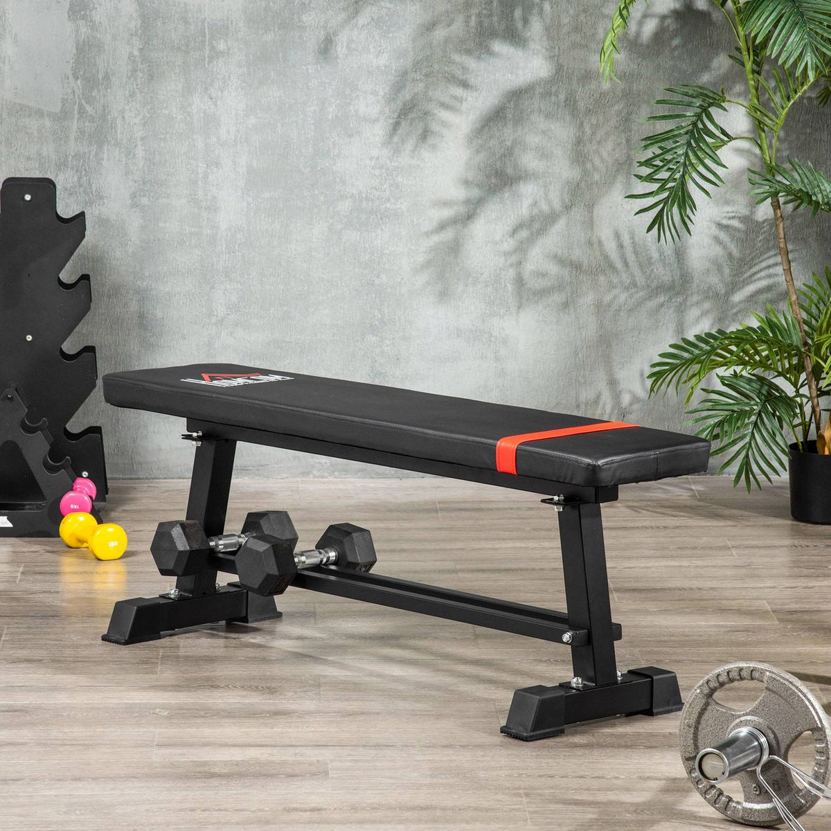Multifunctional Weight Bench, Multi-Gym, Weight Up To 150 Kg, Training Bench, Metal, Faux Leather, Black, 118 X 36 X 44 Cm