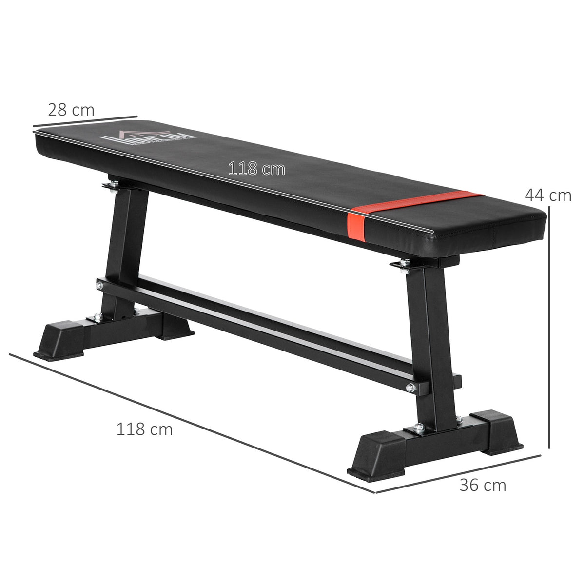 Multifunctional Weight Bench, Multi-Gym, Weight Up To 150 Kg, Training Bench, Metal, Faux Leather, Black, 118 X 36 X 44 Cm