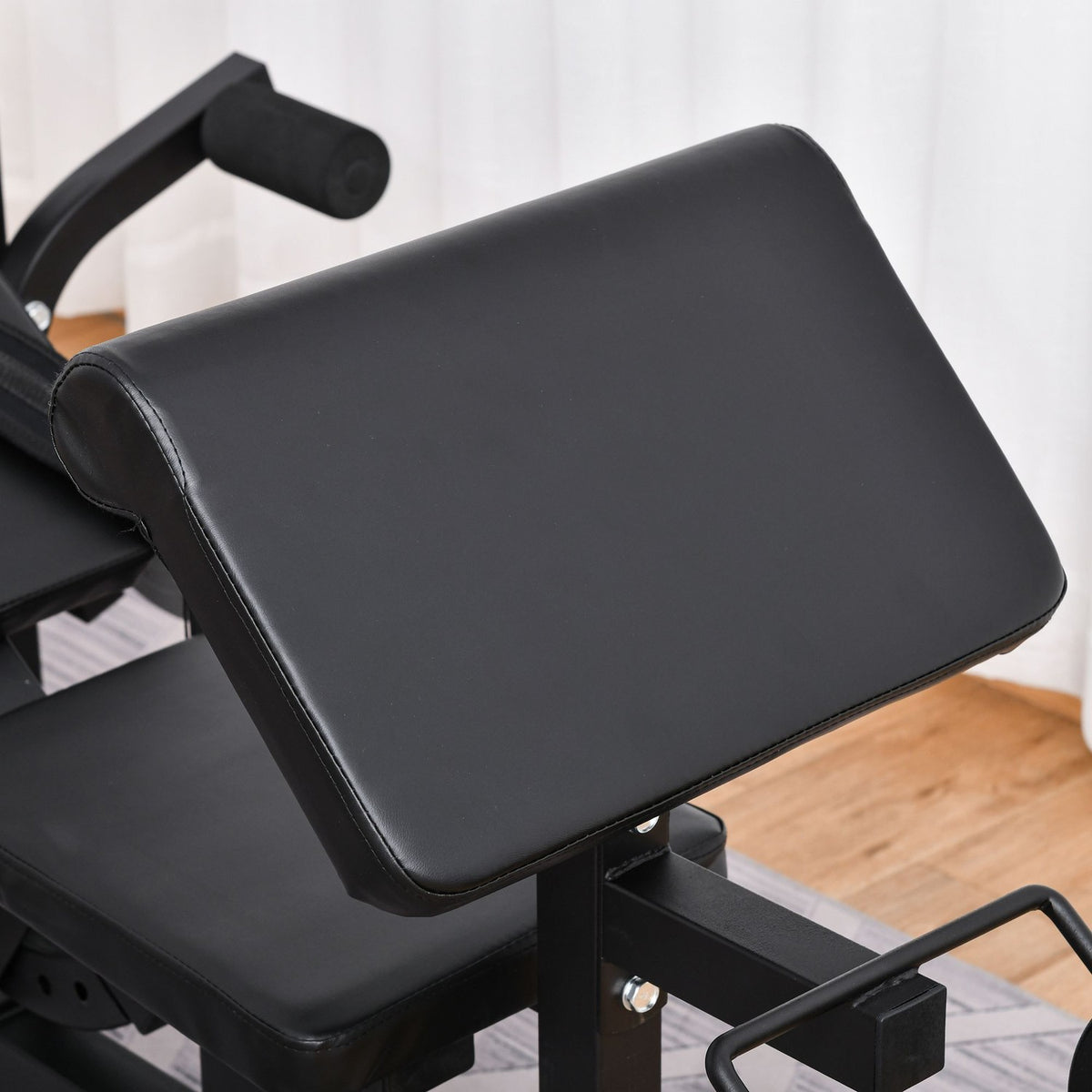 Multifunctional Weight Bench, Training Bench With Barbell Rack, Adjustable Incline Bench, Multi-Gym, Steel, Faux Leather, 210 X 110 X 103-123 Cm