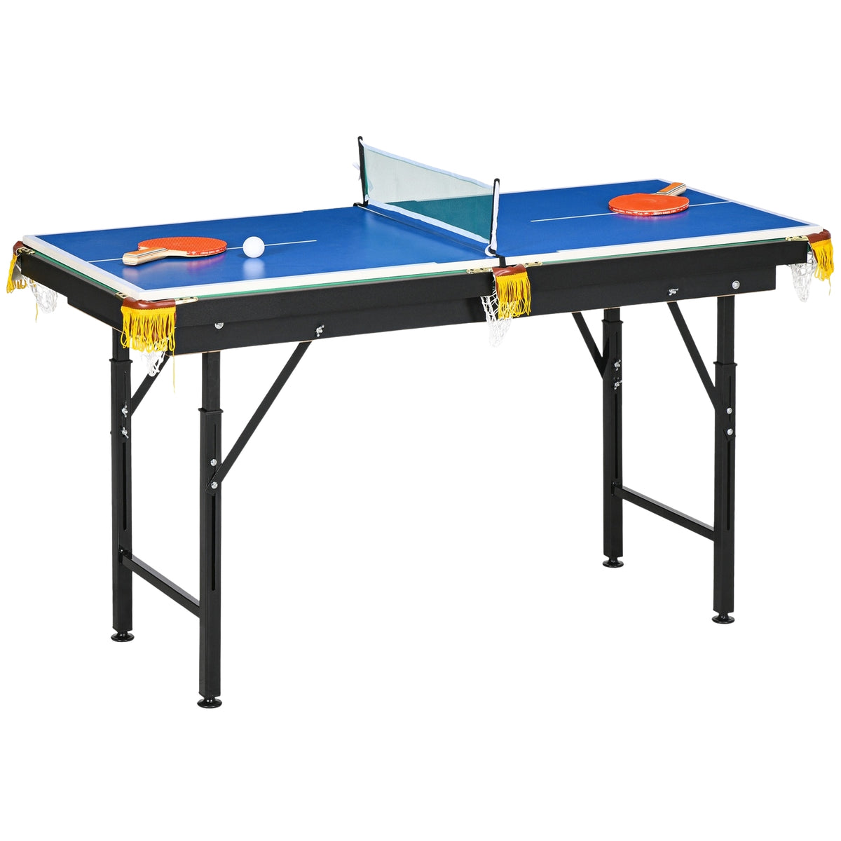 Multigame Game Table 2-In-1 Multifunctional Table Table Tennis Billiards Accessories Children Teenagers Adults Steel 140X63X60-80Cm Green