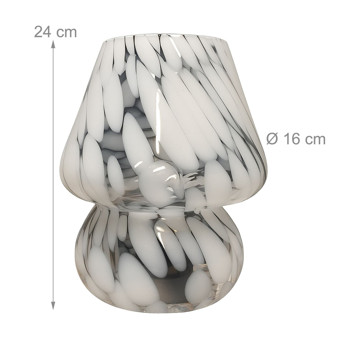 Mushroom Glass Table Lamp, LED, 3 Light Colors