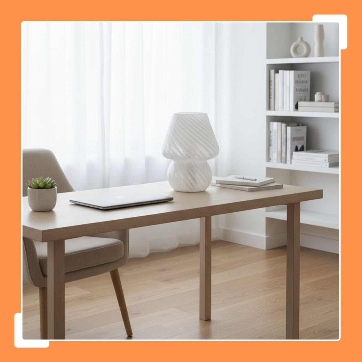 Mushroom Glass Table Lamp, LED, 3 Light Colors