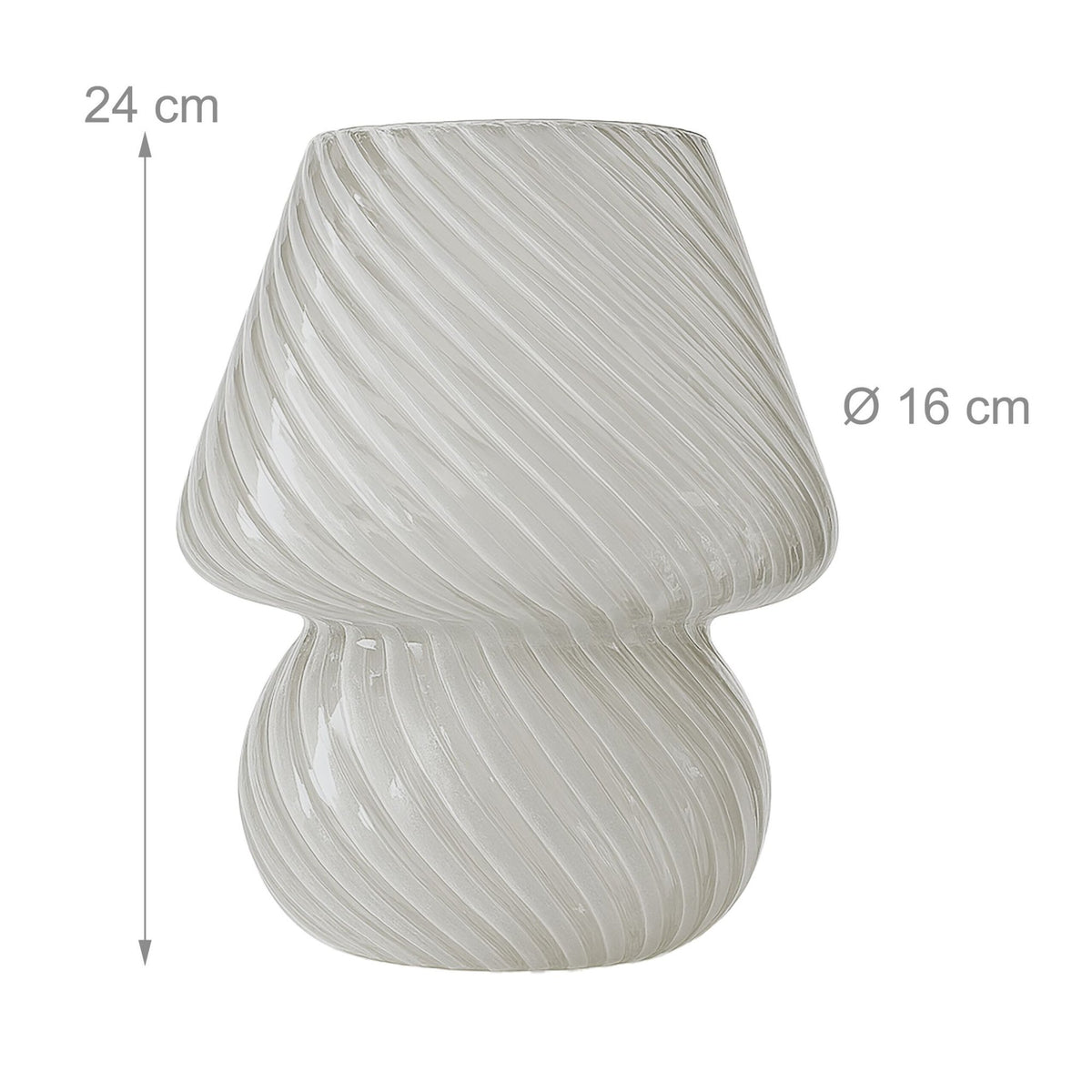 Mushroom Glass Table Lamp, LED, 3 Light Colors
