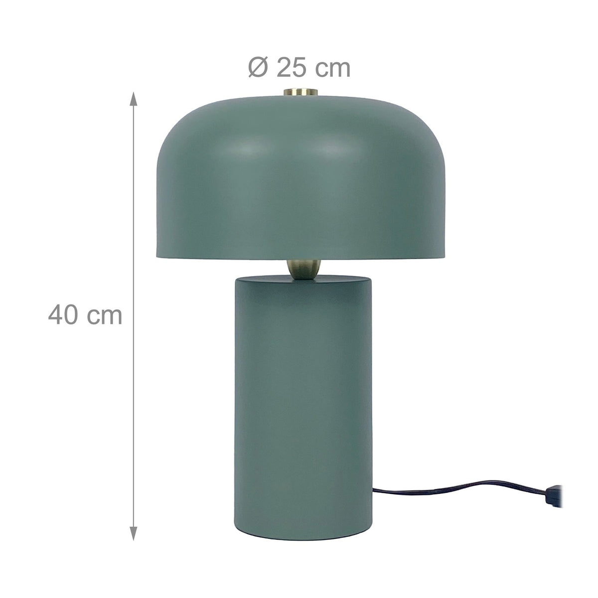Mushroom Table Lamp – Minimalist Metal Design, Gold Accent