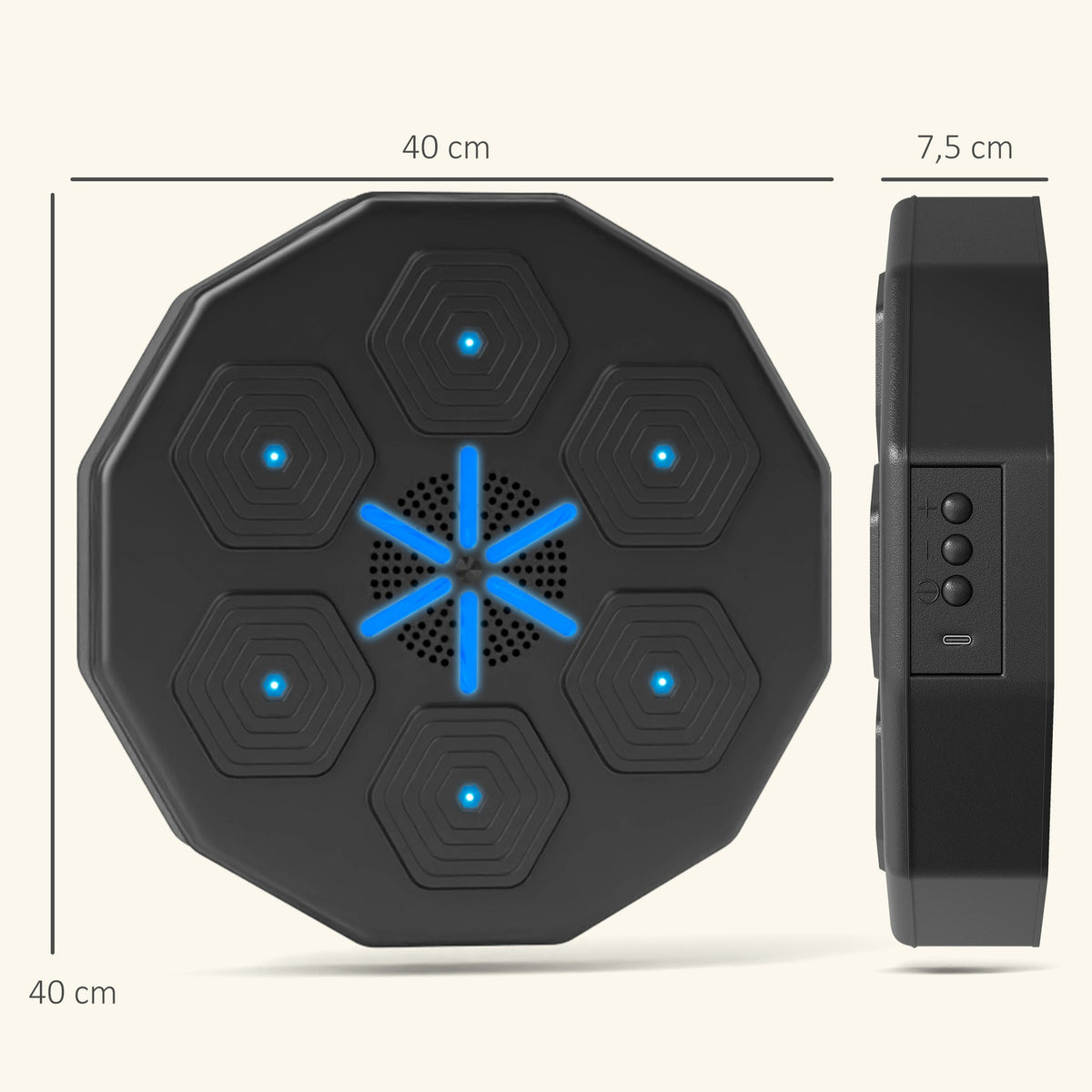 Music Boxing Machine, Electronic Bluetooth Boxing Machine with Music, LED, Wall Mounted Smart Boxing Target for Adults, Home Exercise