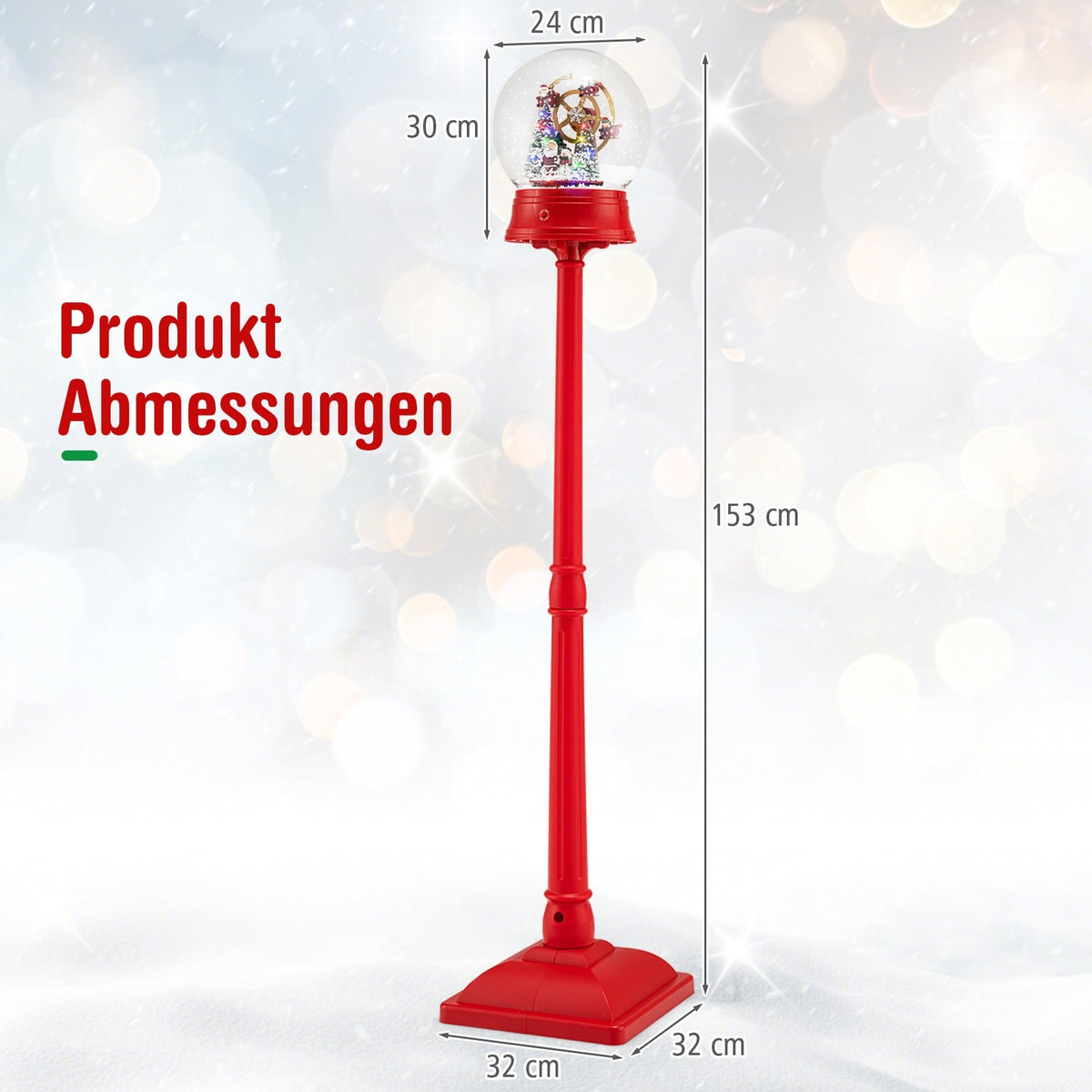 Musical Christmas Lantern with Ferris Wheel, 8 Melodies