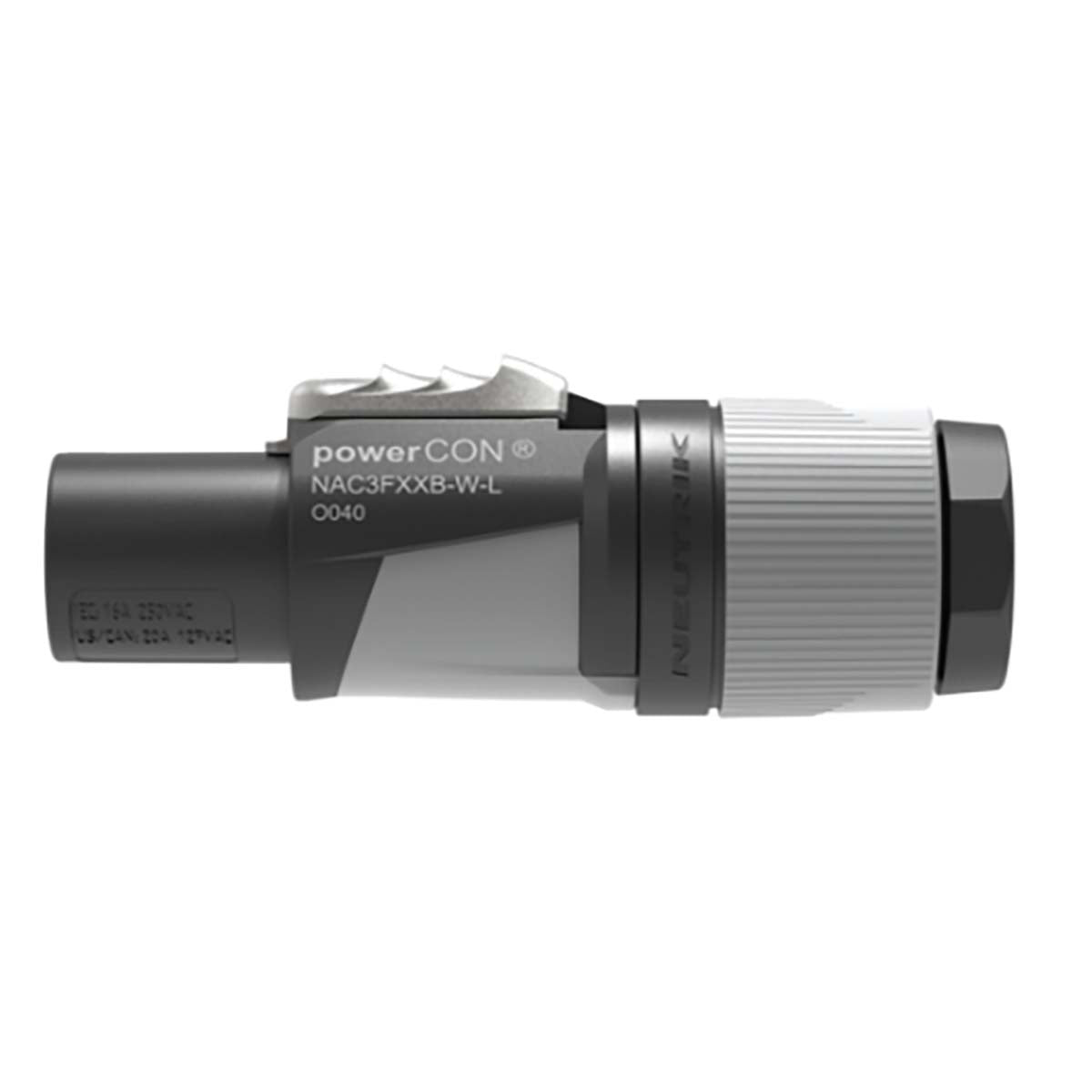 NAC3FXXB-W-L locking AC mains cable connector
