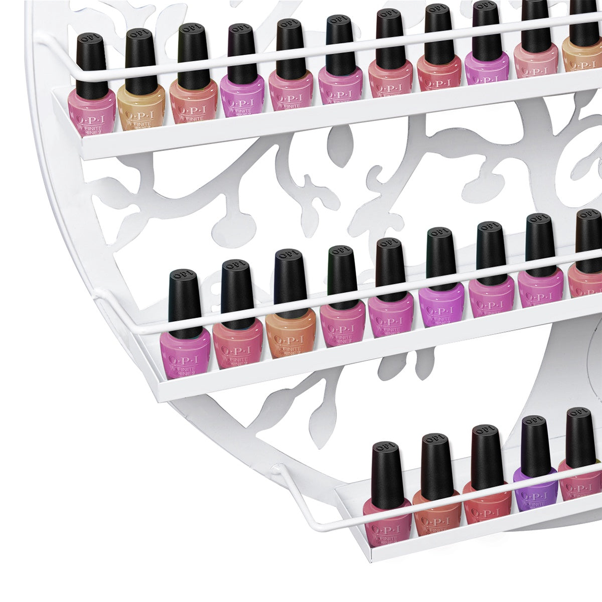 Nail Polish Rack, 5-Tier Wall-Mounted Metal, White