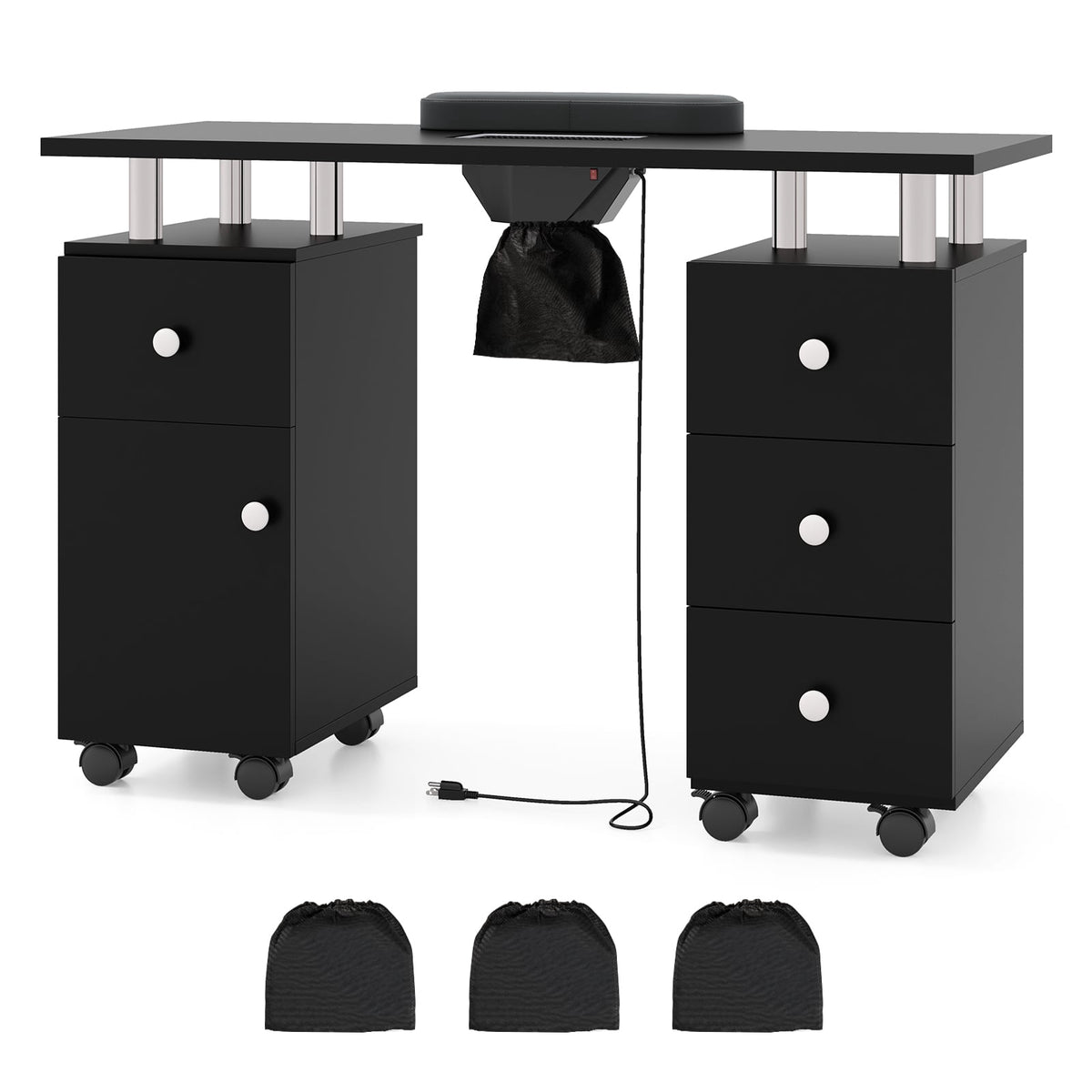 Nail Table with Electric Dust Collector & Wrist Rest