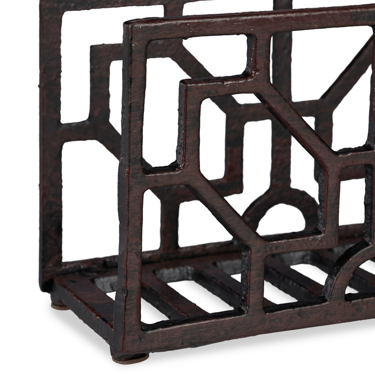 Napkin stand cast iron checkered motif