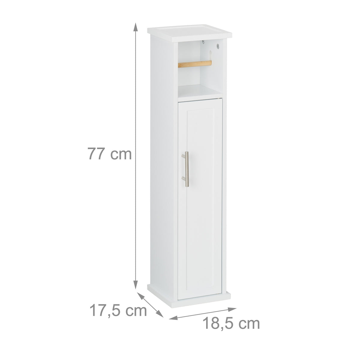 Narrow Bathroom Cabinet with Toilet Paper Holder
