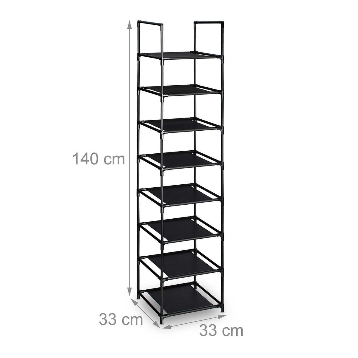 Narrow Shoe Rack with Fabric Shelves, Space-Saving