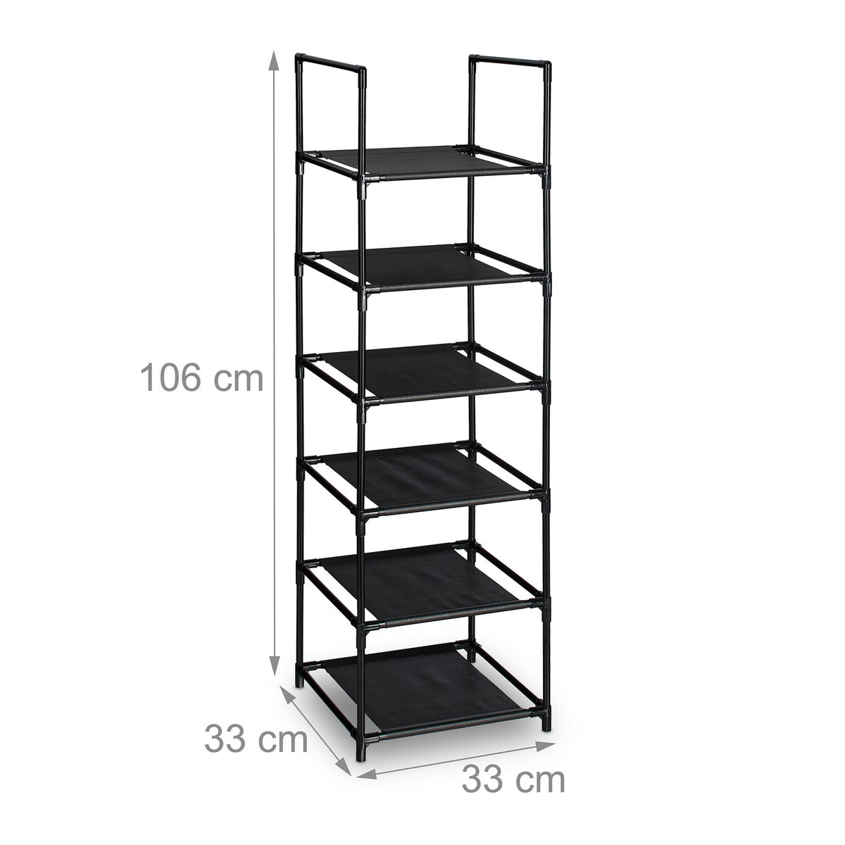 Narrow Shoe Rack with Fabric Shelves, Space-Saving Design