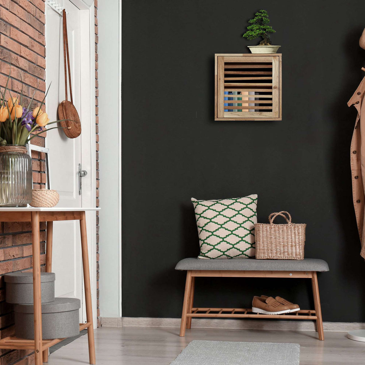 Narrow Wall Cabinet with Door