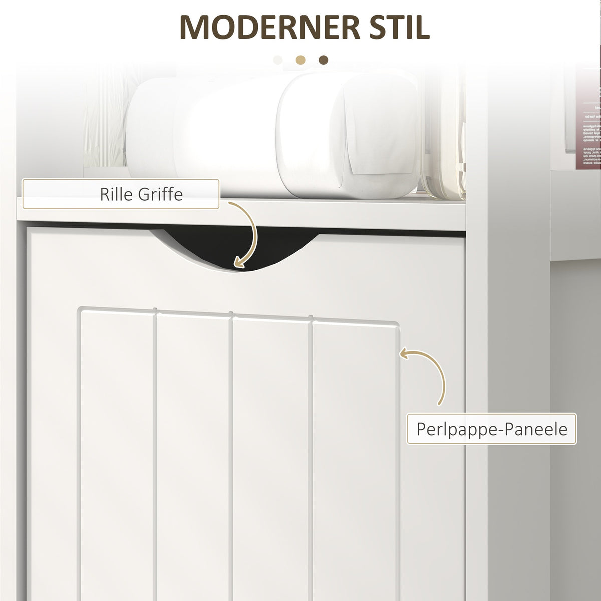 Narrow bathroom cabinet, tall toilet cabinet with 2 drawers and 3 open compartments, bathroom cabinet for small rooms bathroom, living room 30 x 30 x 141.2 cm white