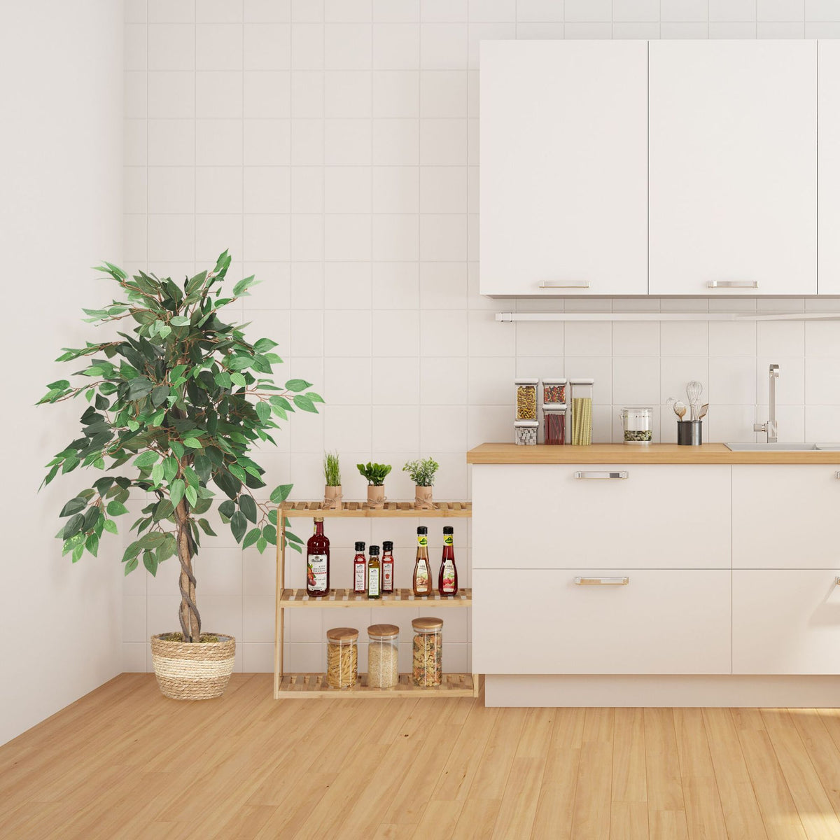 Narrow bathroom shelf with 3 shelves
