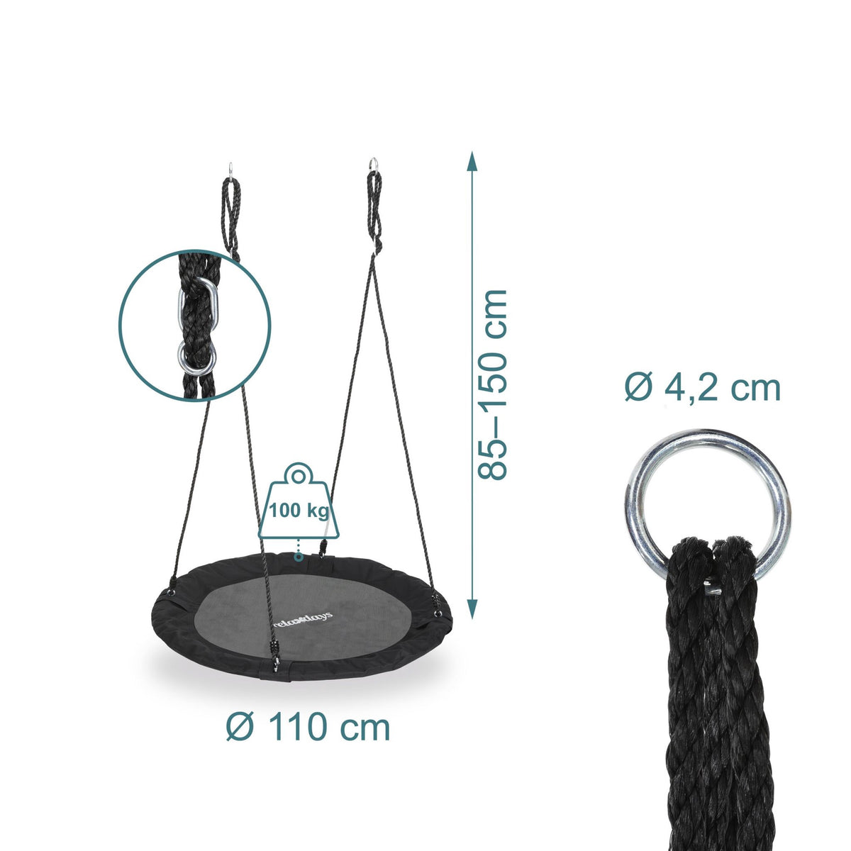 Nest Swing 110 cm – Round Garden & Indoor Fun