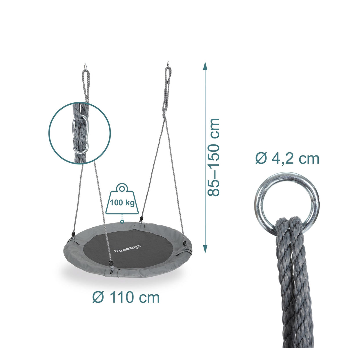 Nest Swing 110 cm – Round Garden Swing for Relaxation