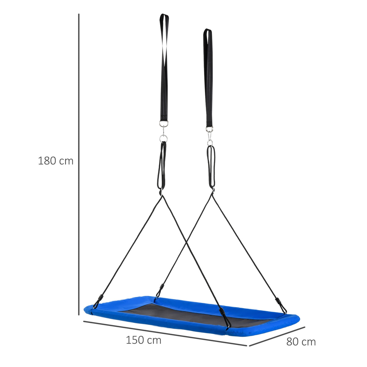 Nest Swing Outdoor Children'S Swing, Up To 150 Kg, Steel+Polyester, Blue+Black, 150X80X180Cm