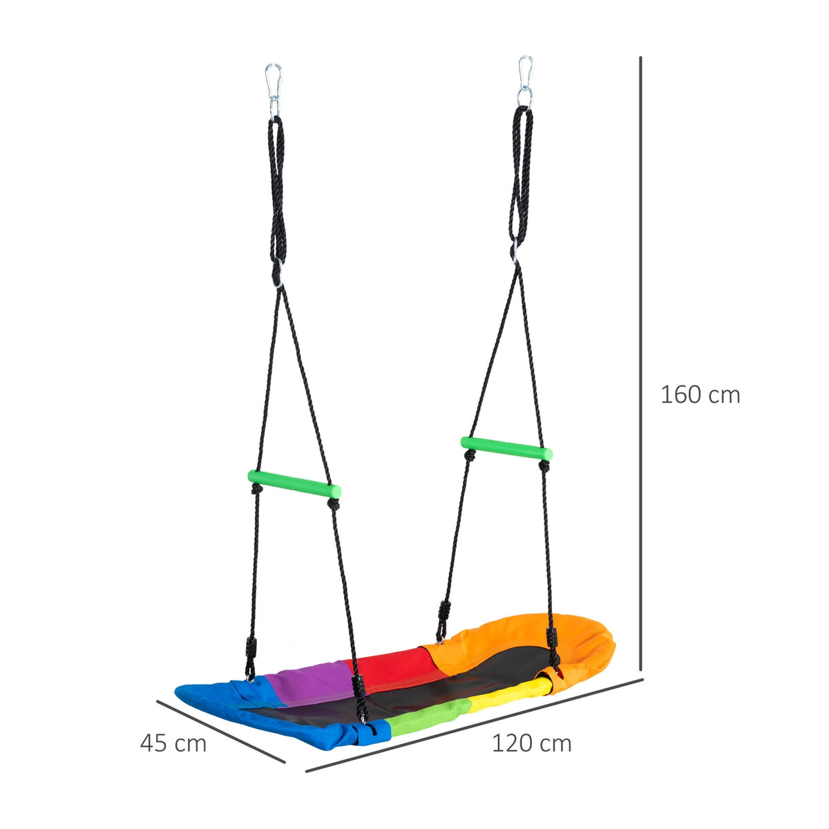 Nest Swing Tree Swing Children'S Swing Swing Seat For 1-2 Children Between 3-14 Years Outdoor 100-160 Cm Adjustable Rope Resilient