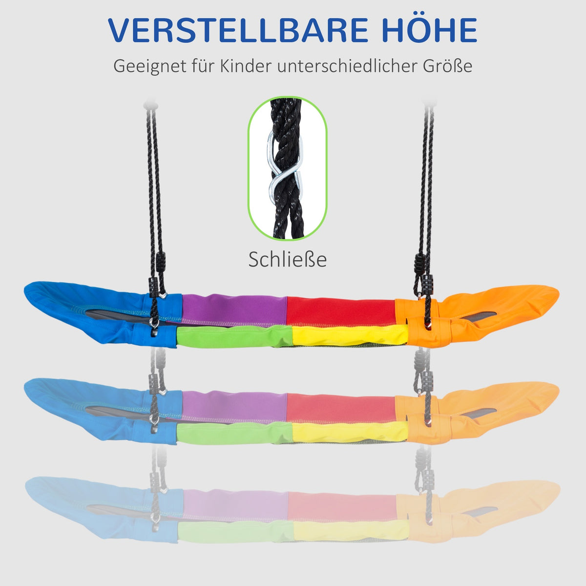 Nest Swing Tree Swing Children'S Swing Swing Seat For 1-2 Children Between 3-14 Years Outdoor 100-160 Cm Adjustable Rope Resilient