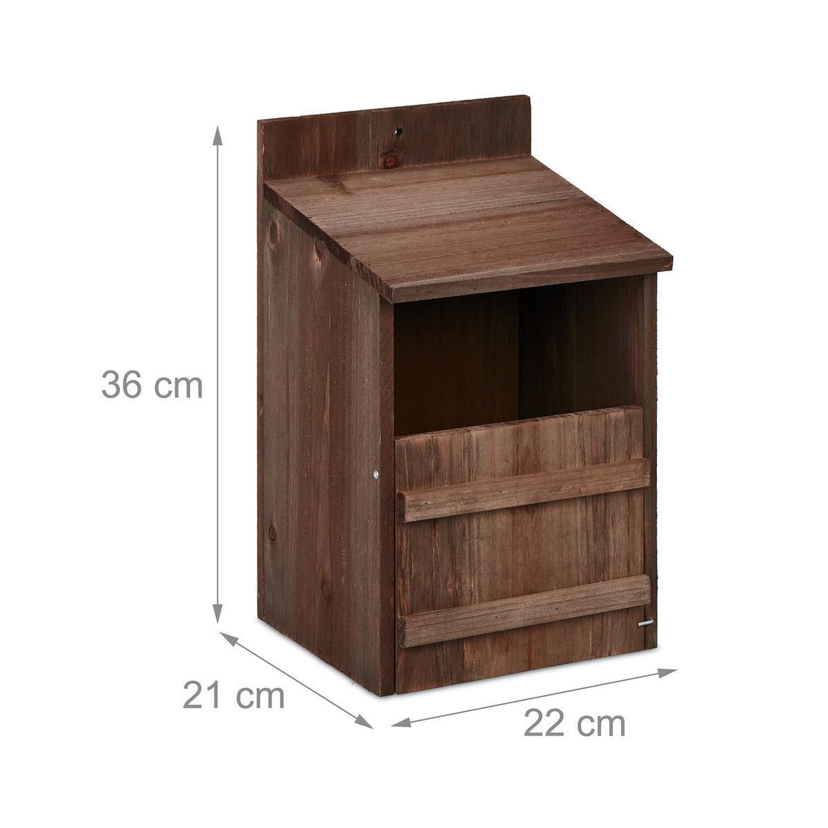 Nesting box for birds that nest in semi-cavities