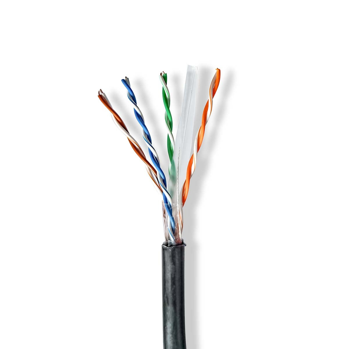 Network Cable Roll | CAT6 | Solid | U/UTP | CCA | 305.0 m | Outdoor | Round | PE | Black | Gift Box