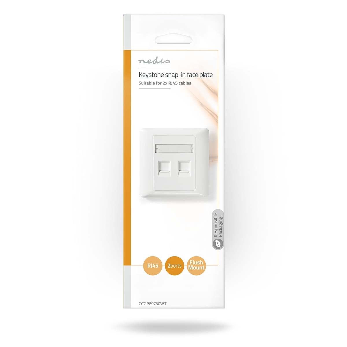 Network Keystone Face Plate | Face plate RJ45 | 2-Port port(s) | ABS | White | Envelope