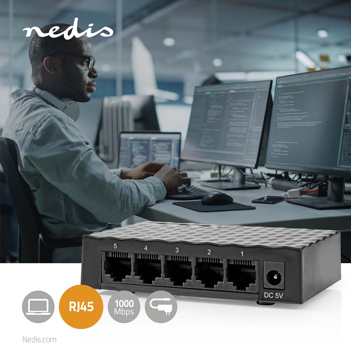 Network Switch | Wired Speed: Gigabit | Number of Ethernet ports: 5