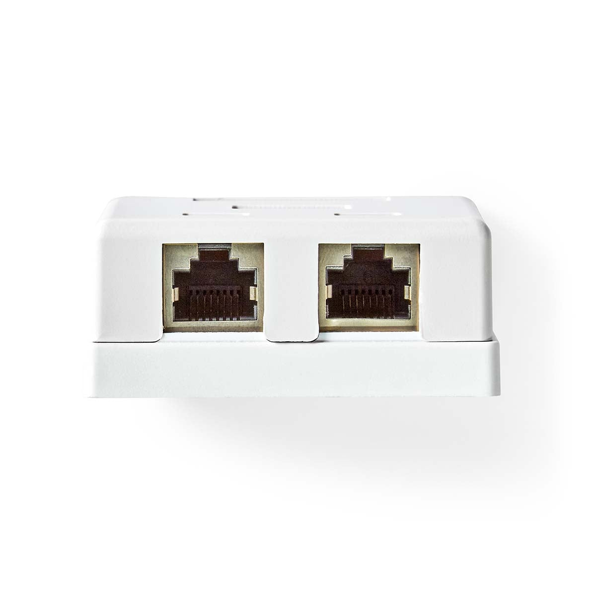 Network Wall Box | On-Wall | 2 port(s) | STP CAT6 | Straight | Female | Gold Plated | PVC | White | Box