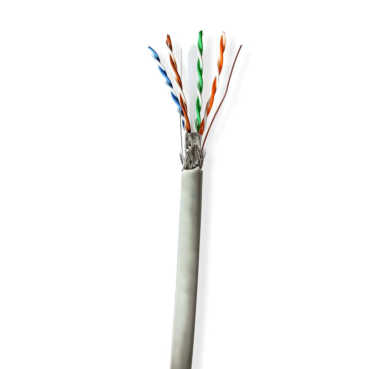 Network cable Roll | CAT6 | Fixed | S/FTP | CCA | 100.0 m | Indoor | Round | PVC | Gray | Gift box