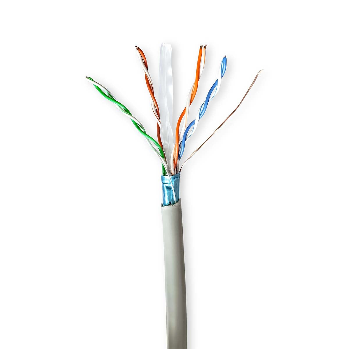 Network cable Roll | CAT6 | Stranded | F/UTP | CCA | 100.0 m | Indoor | Round | PVC | Gray | Gift box