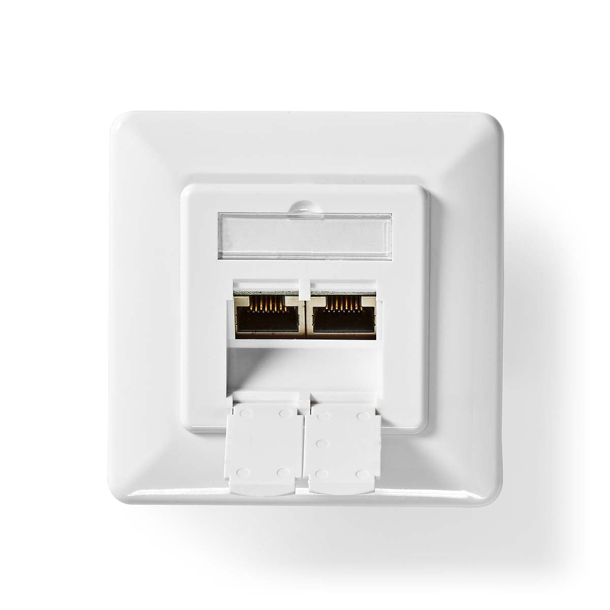 Network wall box | In the wall | 2-Port port(s) | CAT6 | Straight | Female | Gold Plated | PVC | White | Box