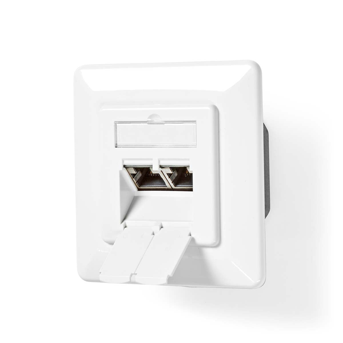 Network wall box | In the wall | 2-Port port(s) | CAT7 | Straight | Female | Gold Plated | PVC | Ivory | Box
