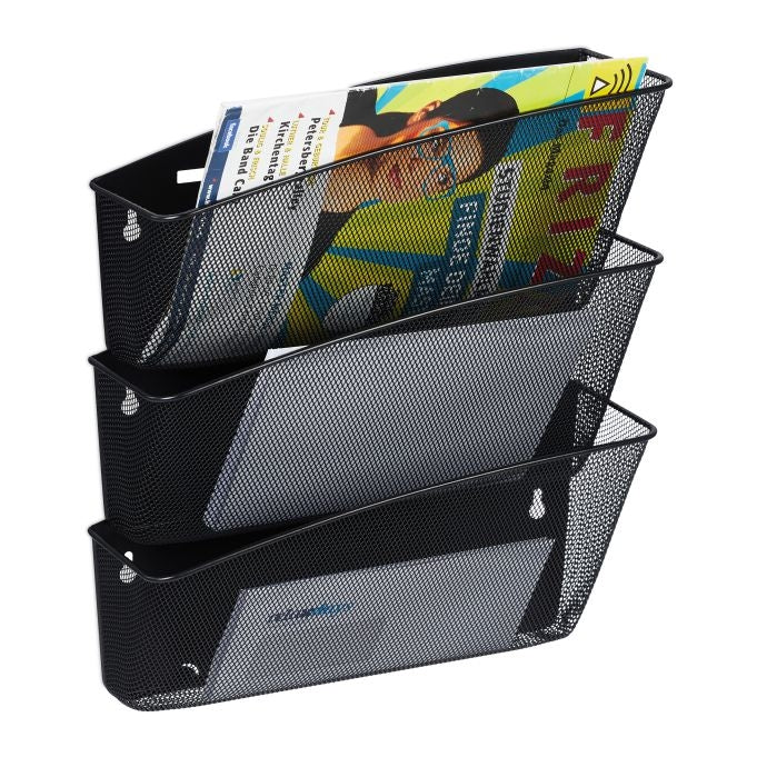 Newspaper holder wall set of 3