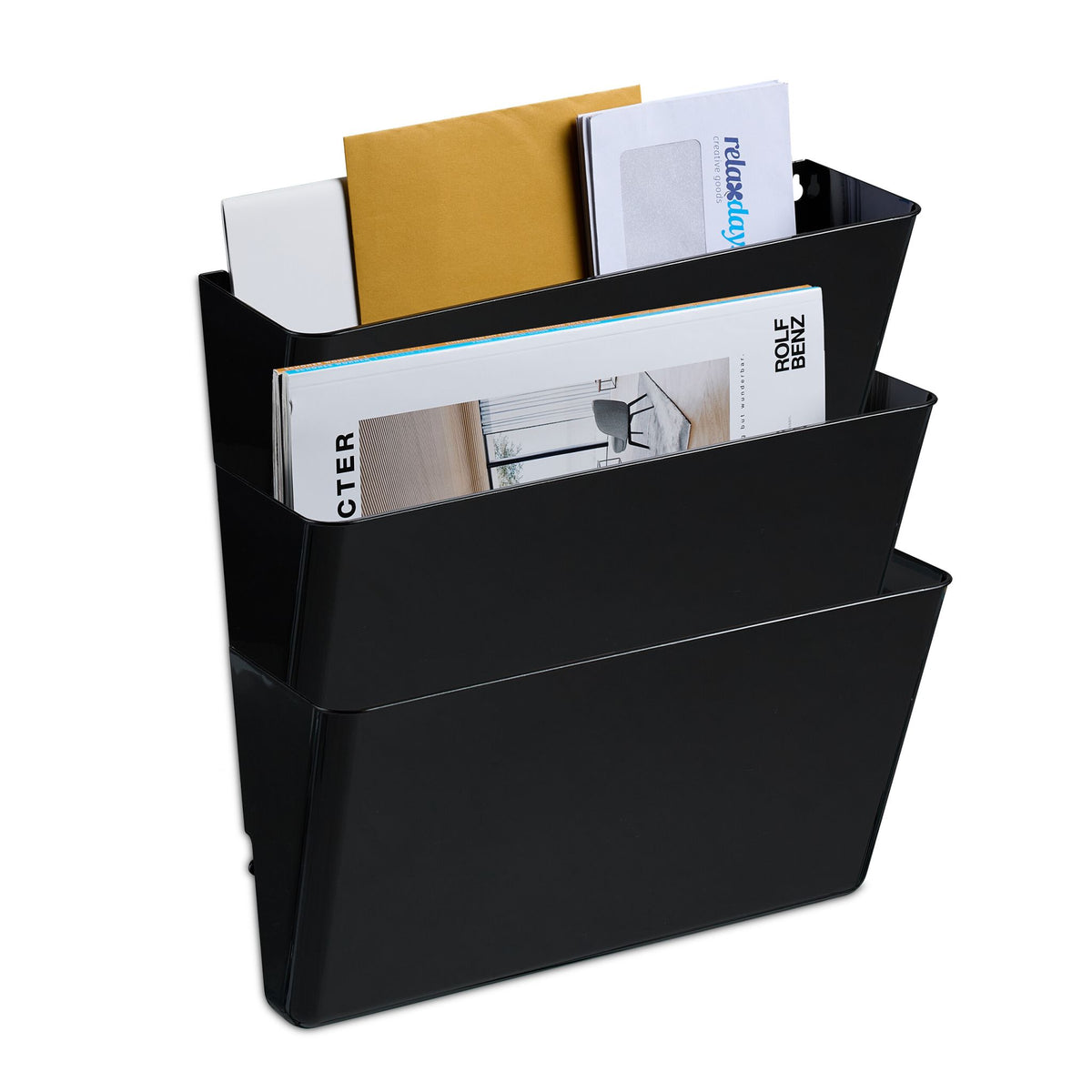 Newspaper holder wall set of 3