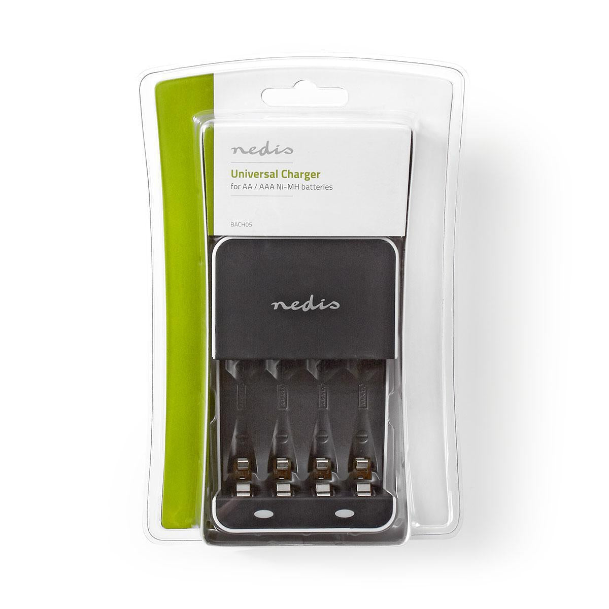 NiMH Battery Charger AA / AAA | 1.2 V DC | Maintenance charge | Euro / Type C (CEE 7/16) | Battery type energy: AA / AAA | Black / White