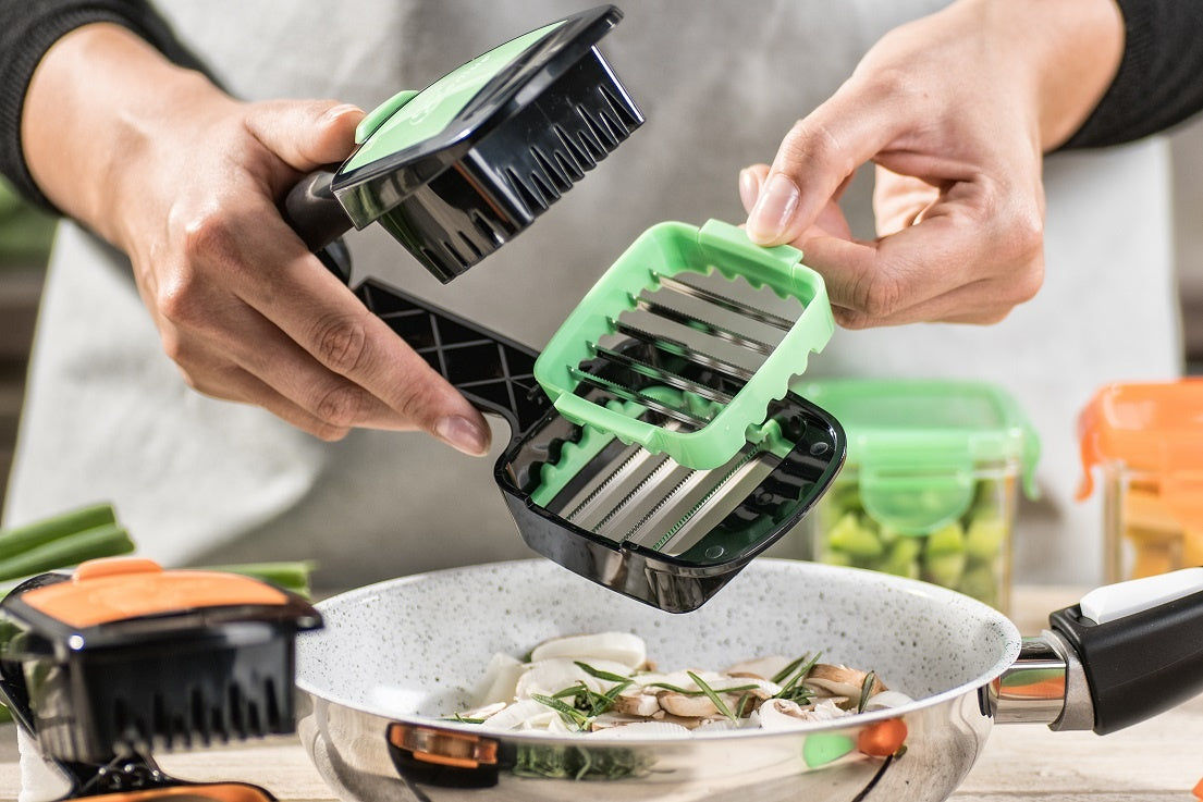 Nicer Dicer Quick - Vegetable slicer - Green - Set of 2