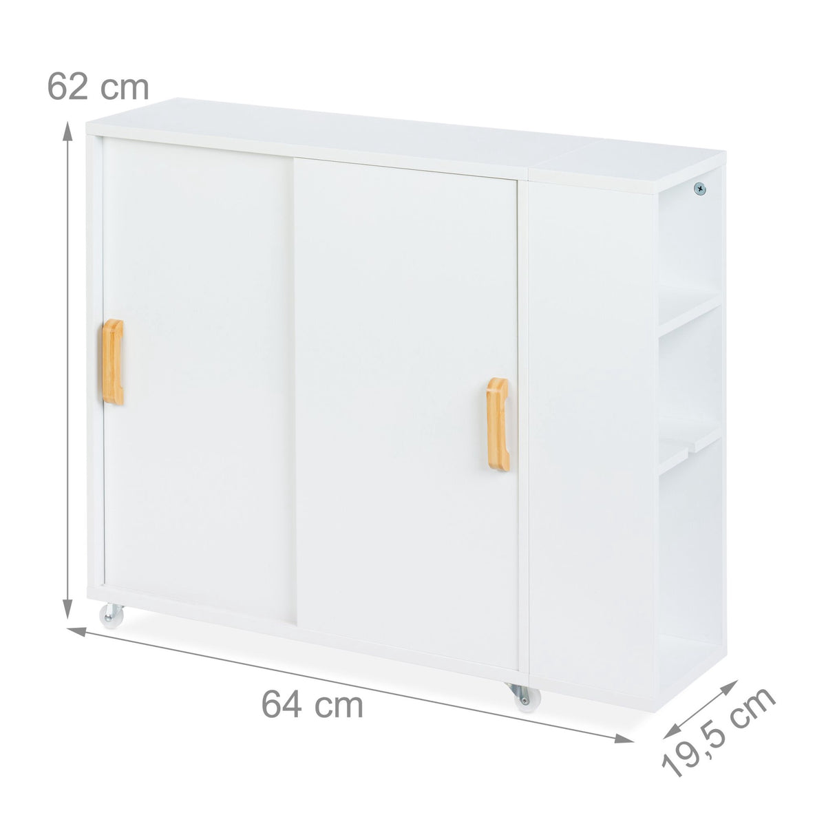 Niche cabinet with wheels