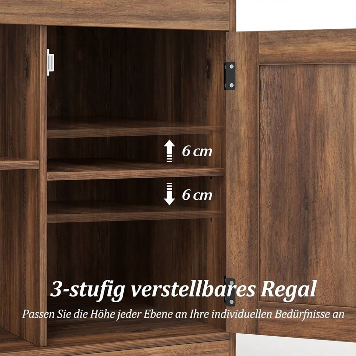 Nightstand with Charging Station and Adjustable Shelf