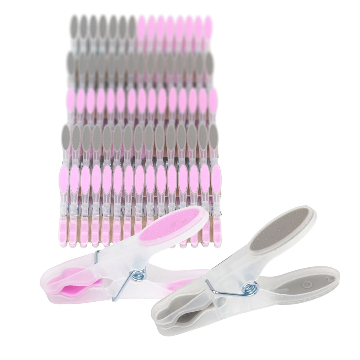 Non-Slip Clothes Pegs, 75-Pack, Soft Grip, 3 Colors