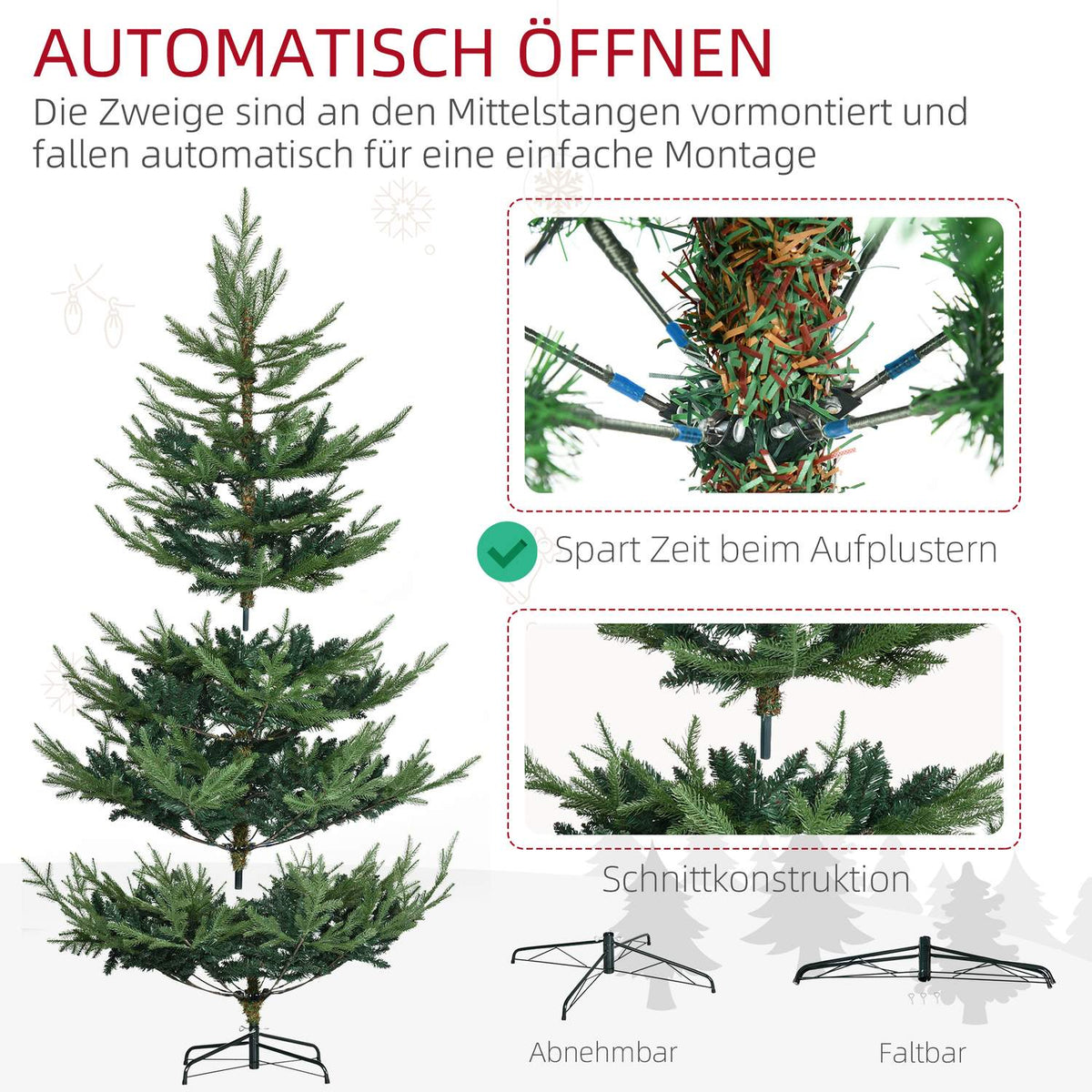 Nordic Pine Artificial Christmas Tree, 180cm, Green