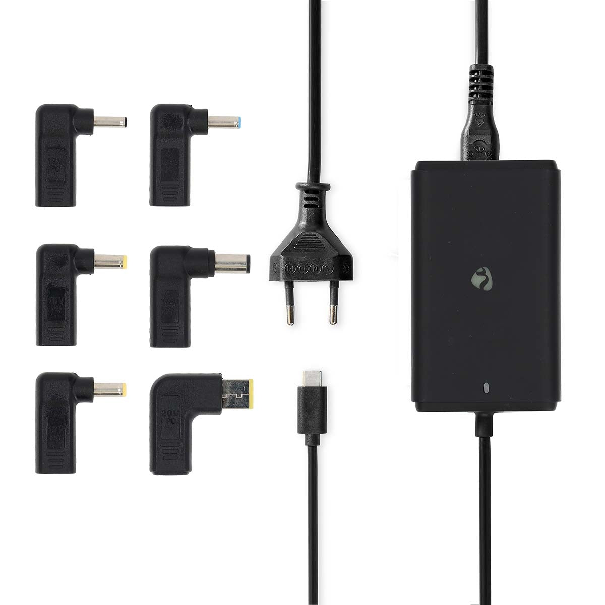 Notebook Adapter | GaN | 65 W| 5 / 9 / 12 / 15 / 20 V DC | 2.4 / 3.0 / 3.25 A | Used for: Computer / Smartphone / Tablet | Euro / Type-C (CEE 7/16)