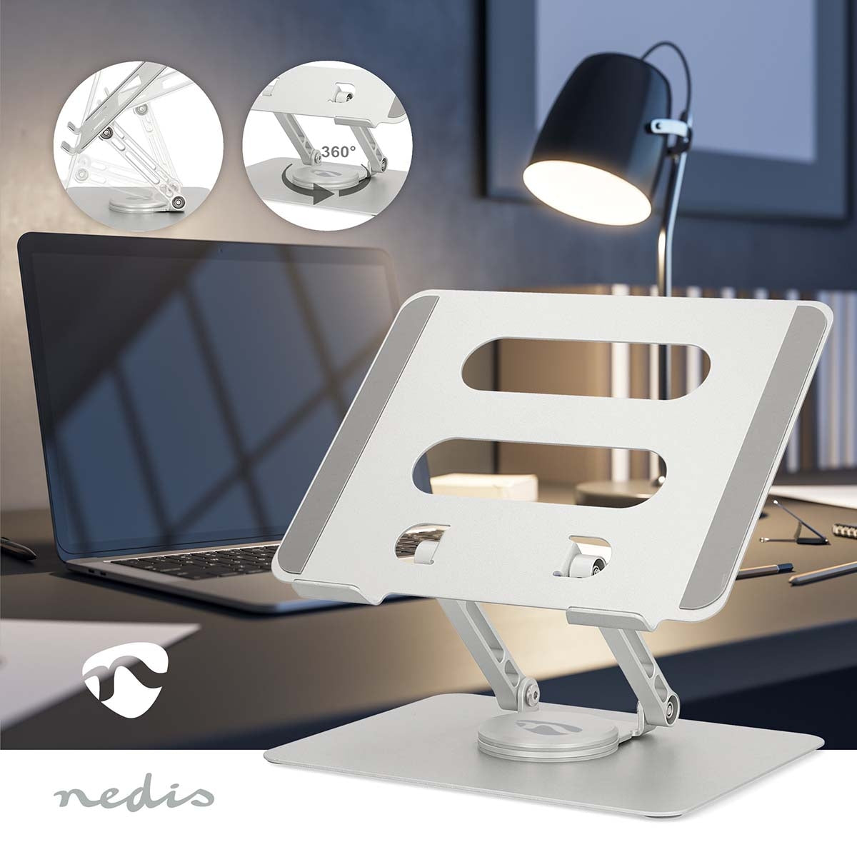 Notebook Stand | 17 " | Without Lighting | Foldable | Rotatable 360 degrees