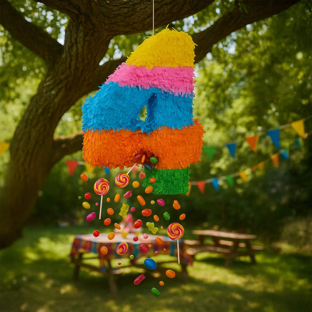 Number Piñata with Bat and Blindfold Mask