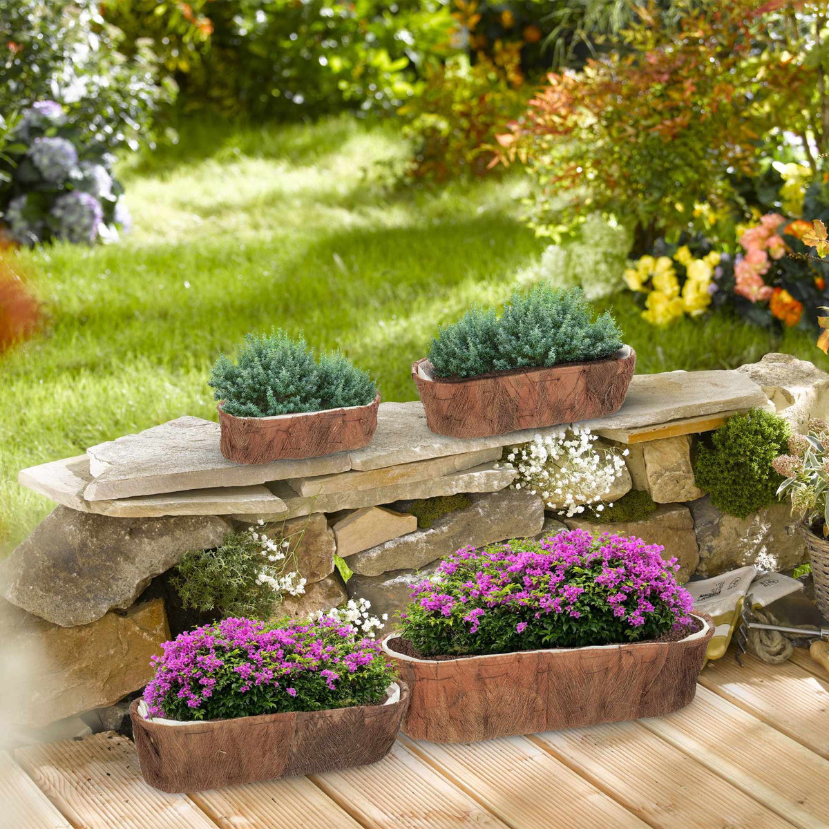 Oblong flower box Set of 4