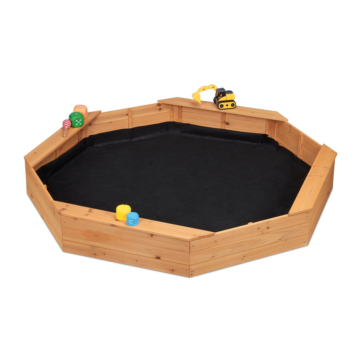 Octagonal sandbox incl. fiber cloth