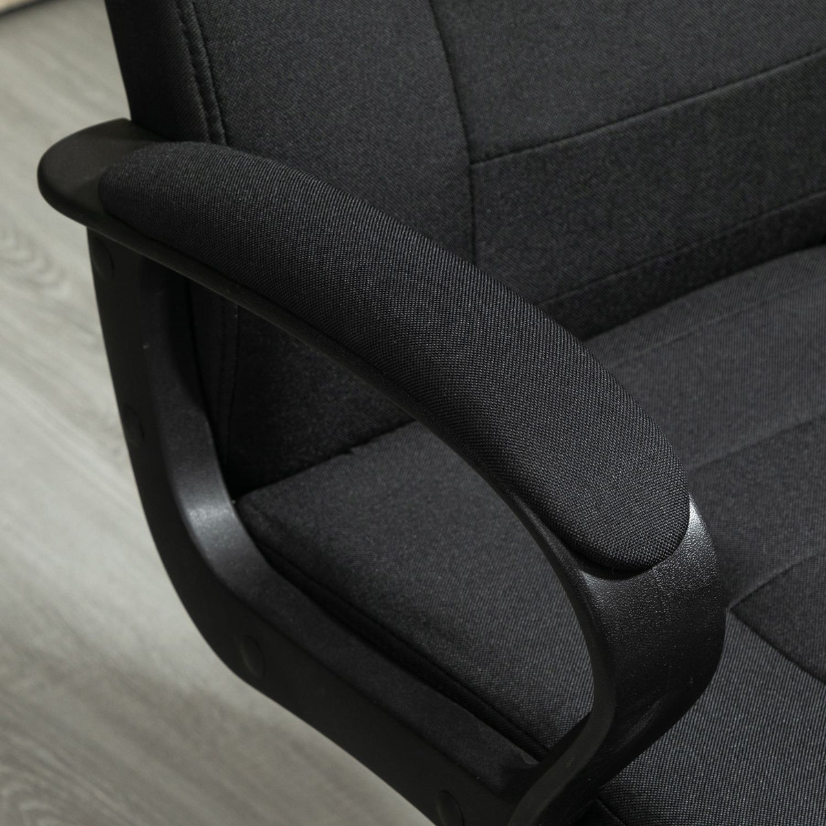 Office Chair Computer Chair With Rocker Function Headrest Ergonomic Rotatable Height Adjustable Linen Touch Black 62 X 62 X 110-119 Cm