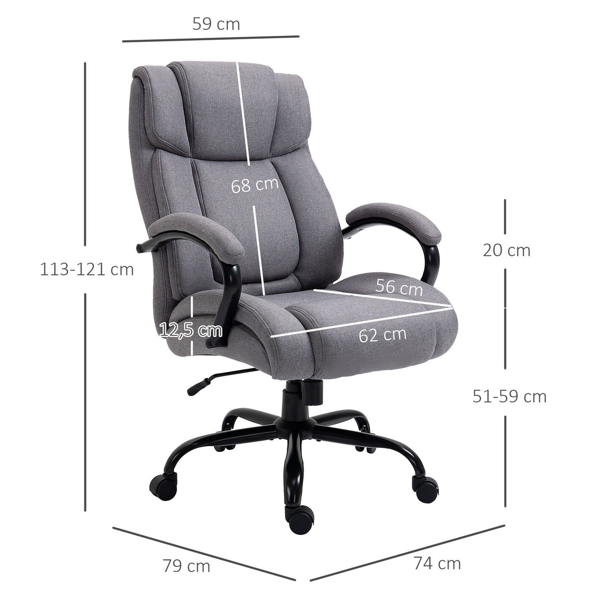 Office Chair Desk Chair Gaming Chair Swivel Chair Rocker Function Thick Padded Ergonomic Chair Load Capacity 220 Kg