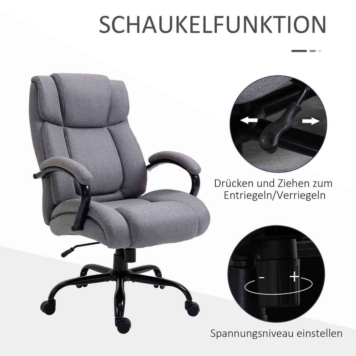 Office Chair Desk Chair Gaming Chair Swivel Chair Rocker Function Thick Padded Ergonomic Chair Load Capacity 220 Kg